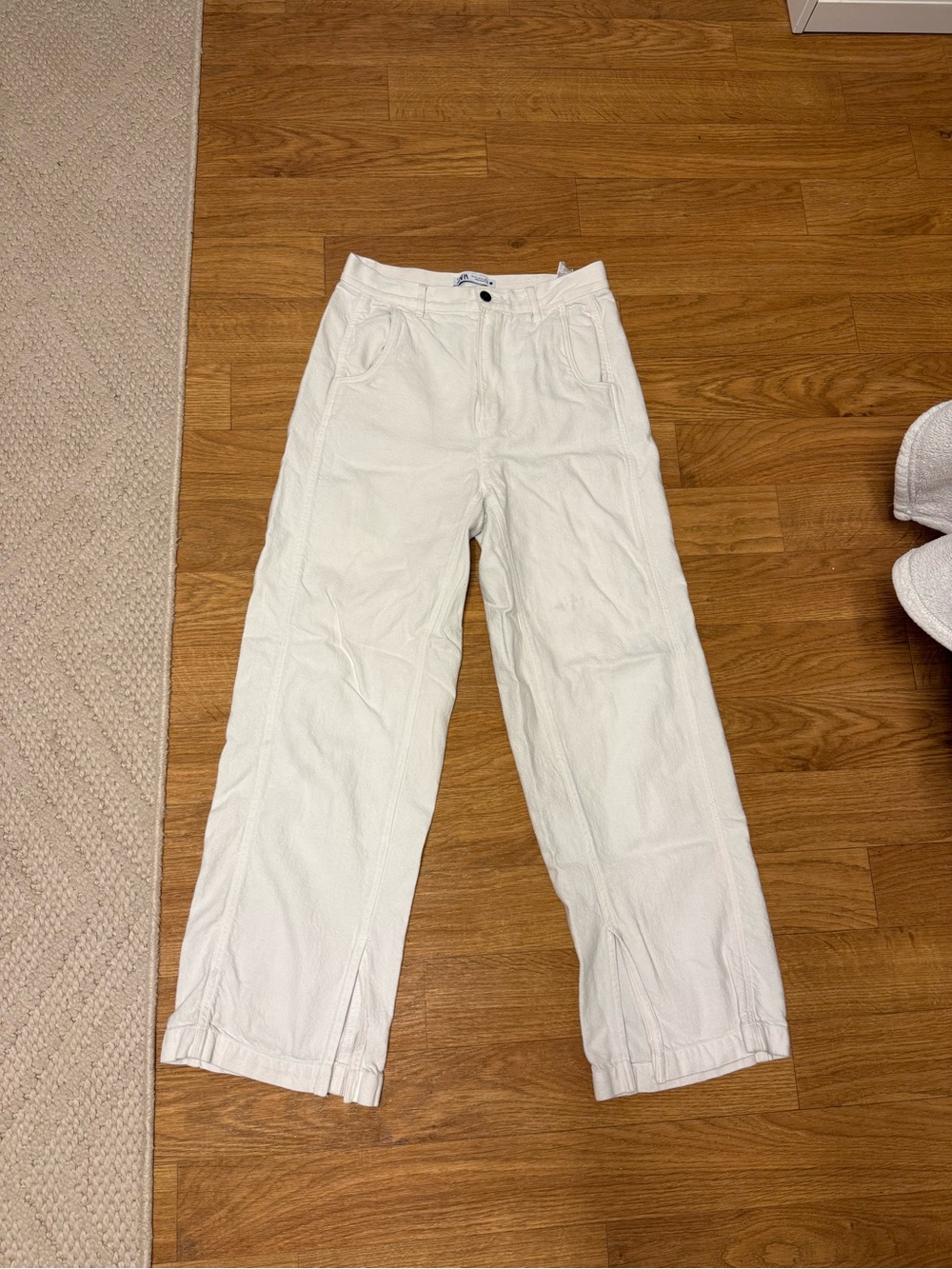 Zara Cream Boot-Cut Wide Leg Pants